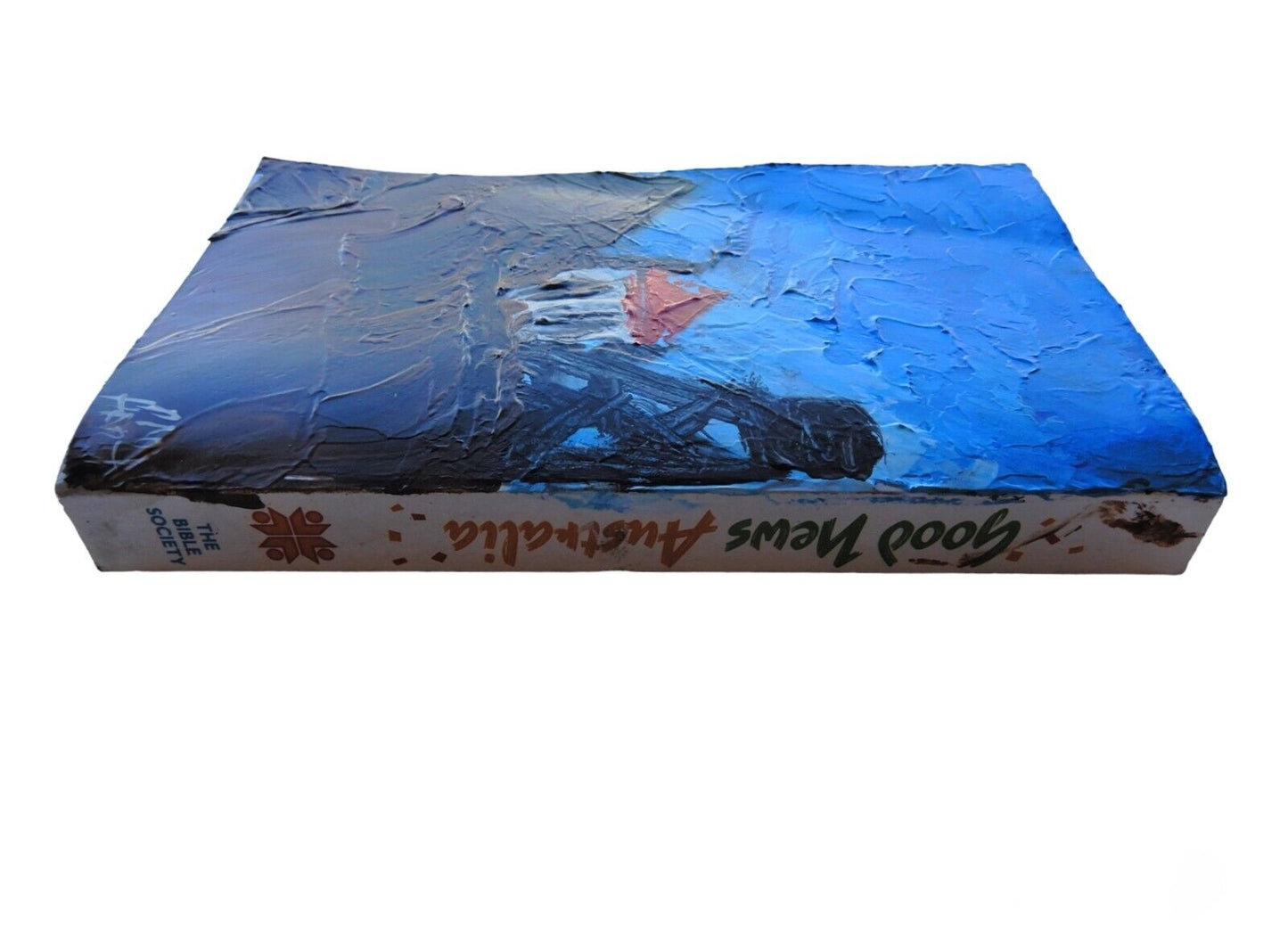 Pro Hart (1928-2006) - Original Oil Painting On Bible 18cm x 11cm