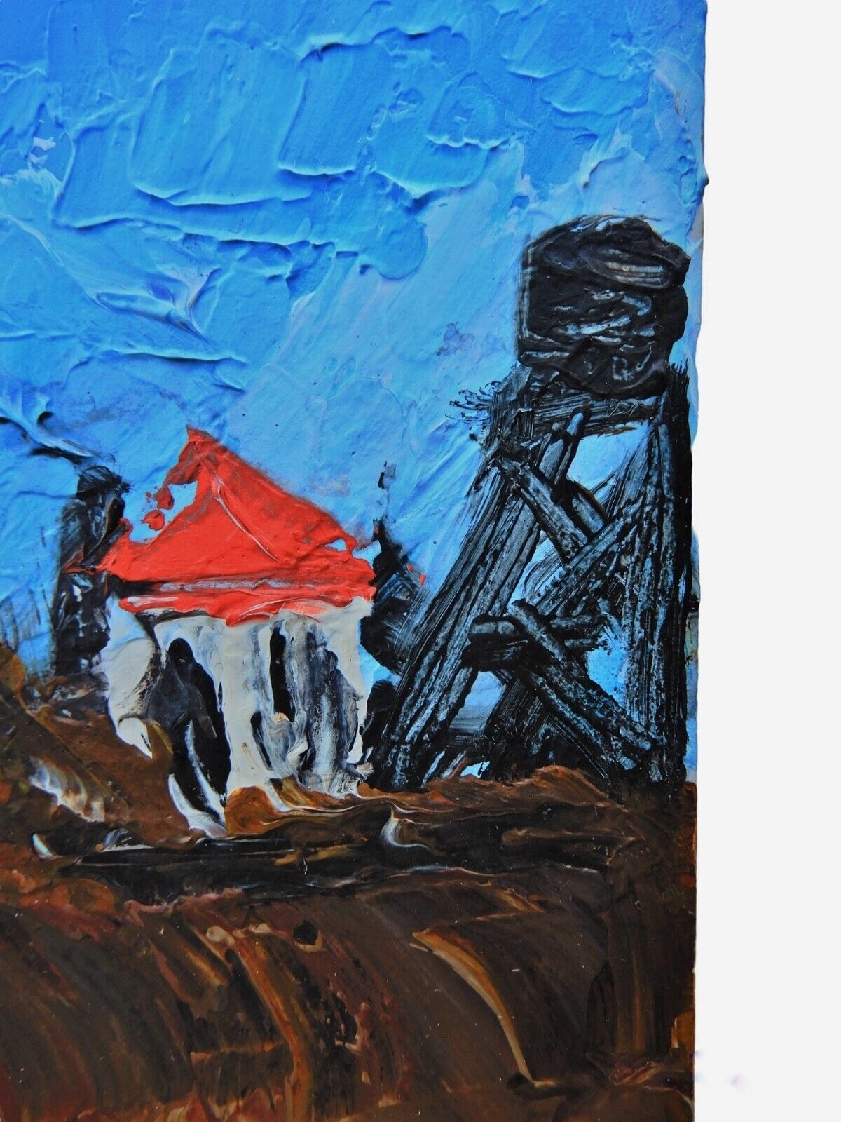 Pro Hart (1928-2006) - Original Oil Painting On Bible 18cm x 11cm