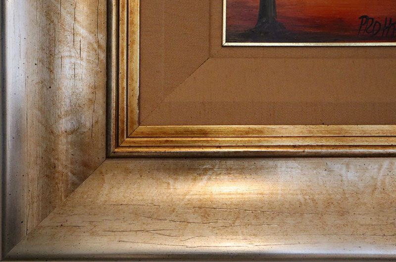 Pro Hart (1928-2006) - Large Original Oil Painting On Board 'Shearing the Straggler' - 30cm x 30cm