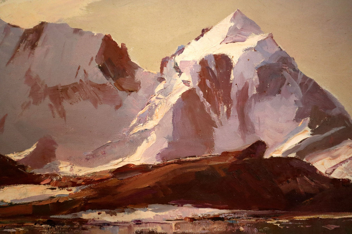 William Rubery Bennett (1893-1987) Large Original Oil on Canvas Alpine Lake 37cm x 45cm
