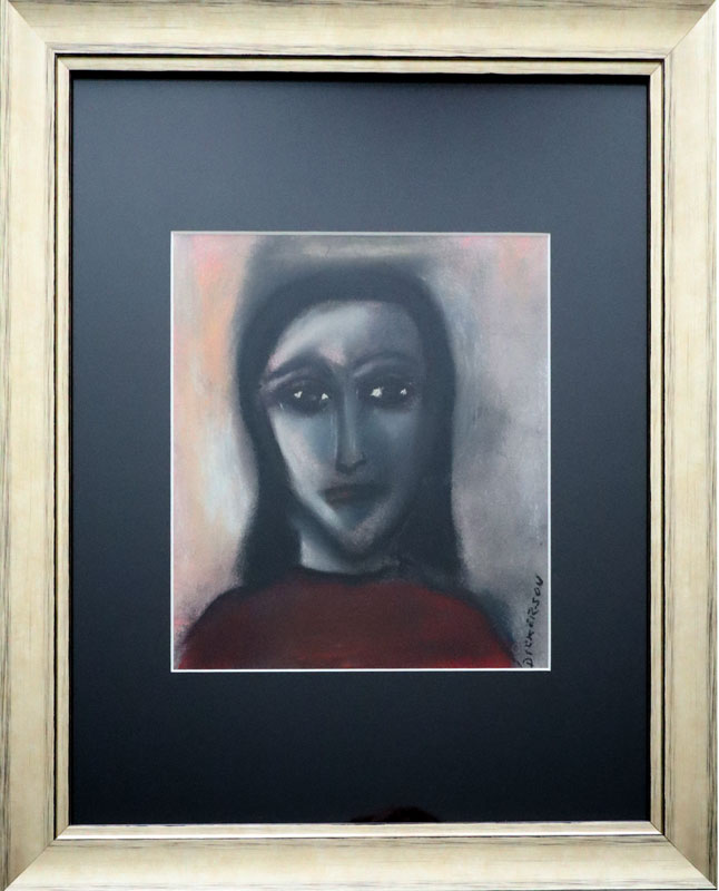 Robert Dickerson (1924-2015), Original Colour Pastel and Charcoal Drawing - 26cm x 24cm
