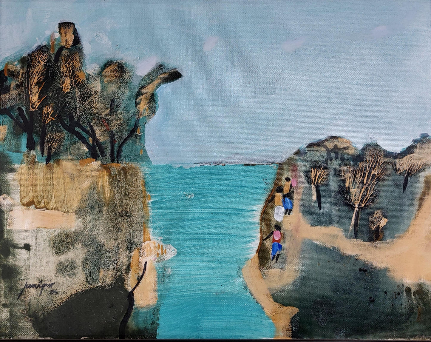 Robert Juniper (1929-2012) - Original Oil and Acrylic Painting on Canvas 35cm x 45cm