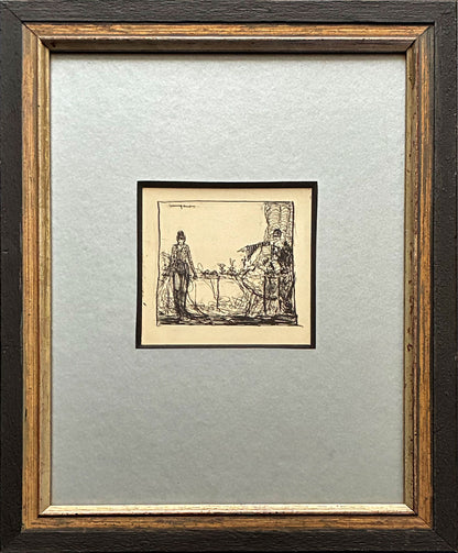 Adrian Feint (1894-1971) Original Signed Pen and Ink Drawing 'Opera Ballet Scene' 6.5cm x 7cm