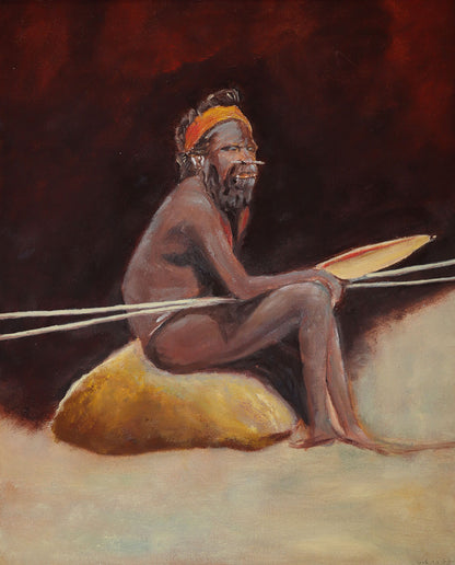 Unknown Artist - Original Aboriginal Oil Painting on Canvas 49cm x 39cm