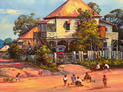 D'Arcy Doyle (1932-2001) XLarge Original Oil Painting 'Play Before the Storm' 50cm x 60cm w/COA