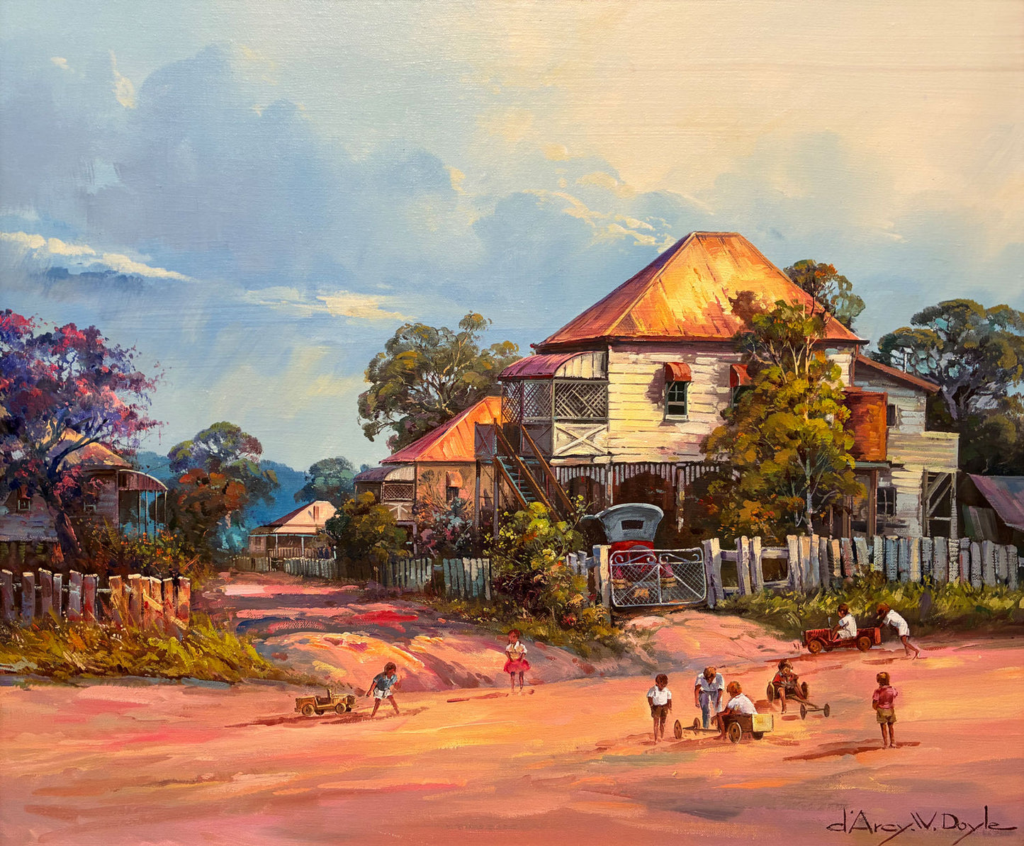 D'Arcy Doyle (1932-2001) XLarge Original Oil Painting 'Play Before the Storm' 50cm x 60cm w/COA