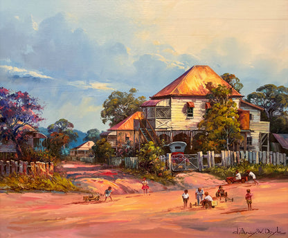 D'Arcy Doyle (1932-2001) XLarge Original Oil Painting 'Play Before the Storm' 50cm x 60cm w/COA