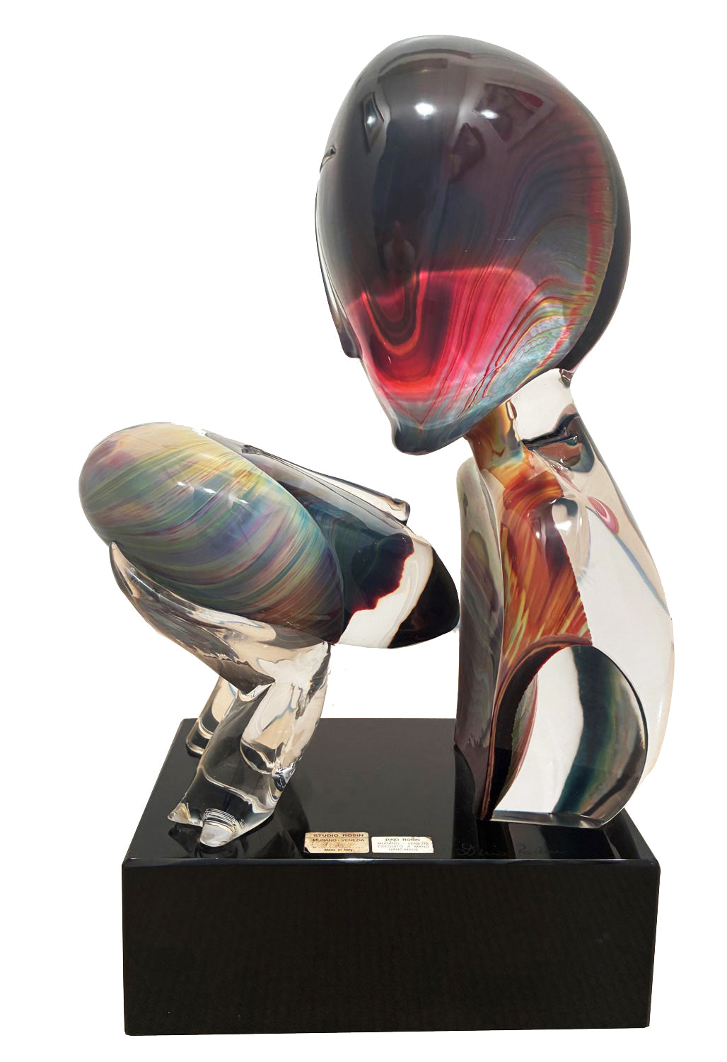Dino Rosin (Italian, b. 1948) Murano, Italy Large Glass Sculpture 'The Kiss' 50cm