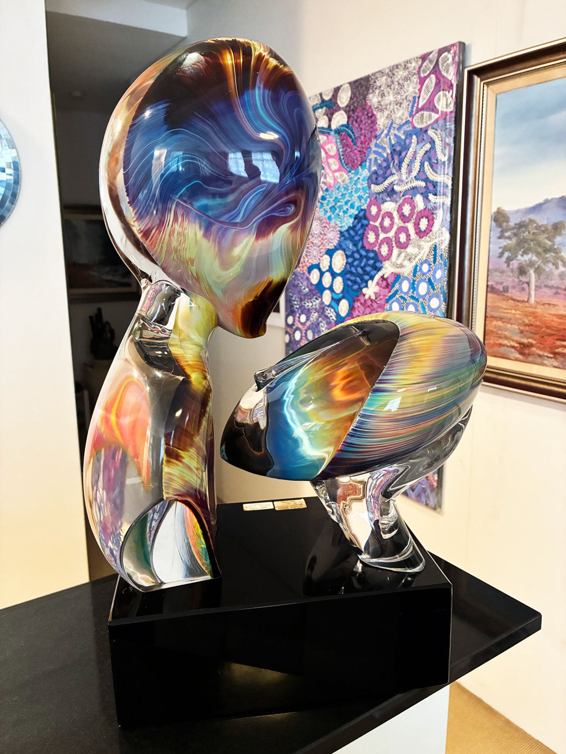 Dino Rosin (Italian, b. 1948) Murano, Italy Large Glass Sculpture 'The Kiss' 50cm