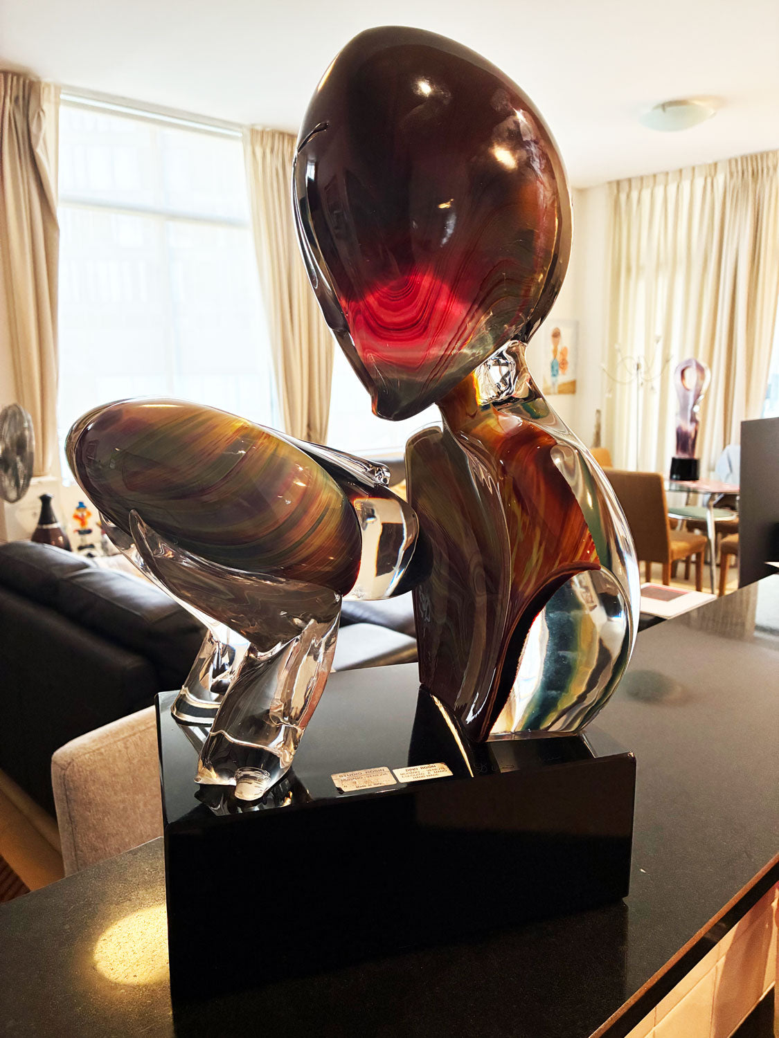 Dino Rosin (Italian, b. 1948) Murano, Italy Large Glass Sculpture 'The Kiss' 50cm
