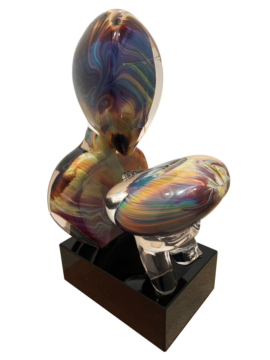 Dino Rosin (Italian, b. 1948) Murano, Italy Large Glass Sculpture 'The Kiss' 50cm