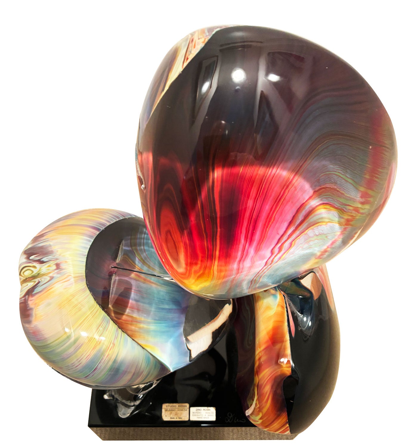 Dino Rosin (Italian, b. 1948) Murano, Italy Large Glass Sculpture 'The Kiss' 50cm
