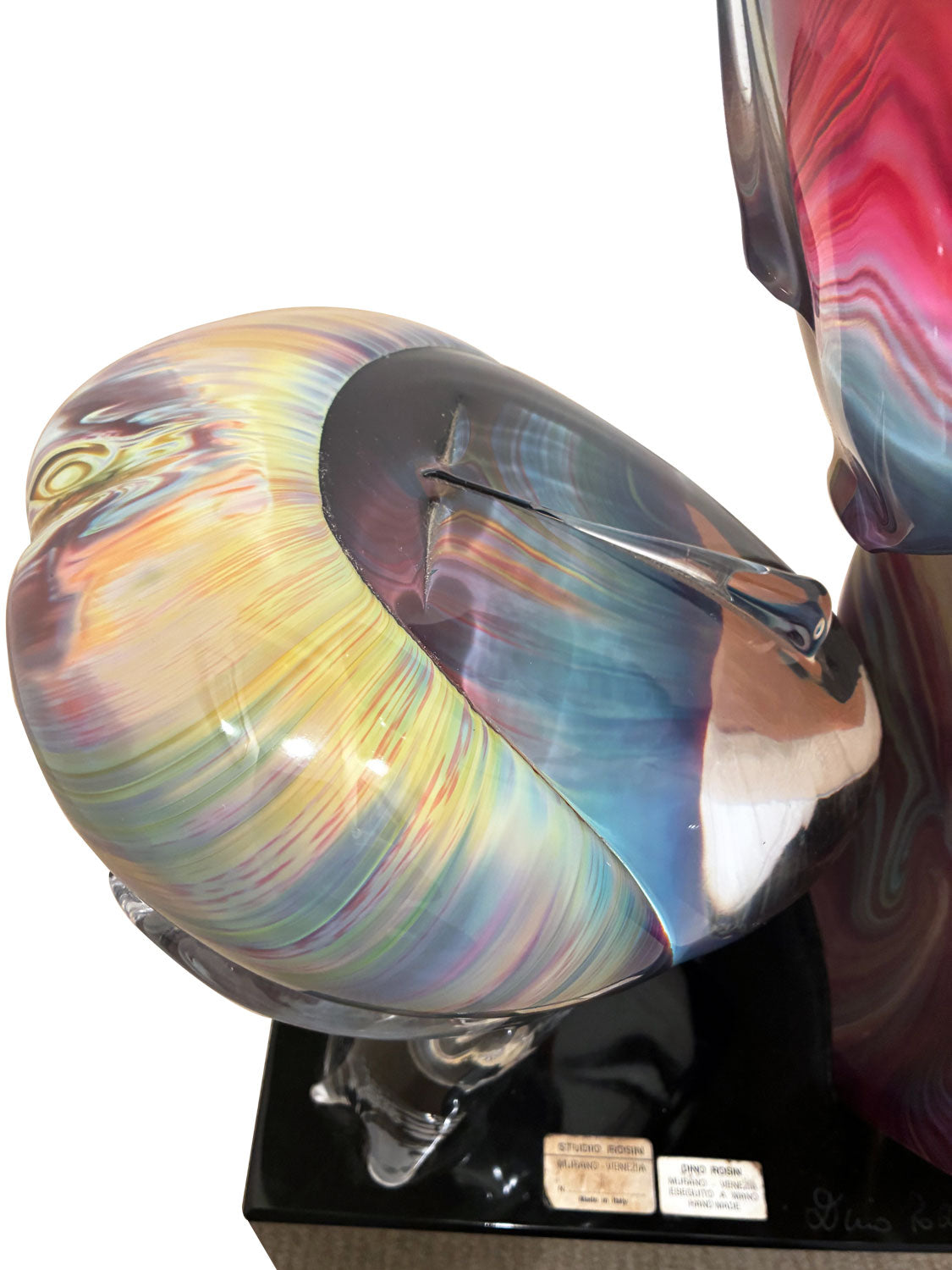 Dino Rosin (Italian, b. 1948) Murano, Italy Large Glass Sculpture 'The Kiss' 50cm