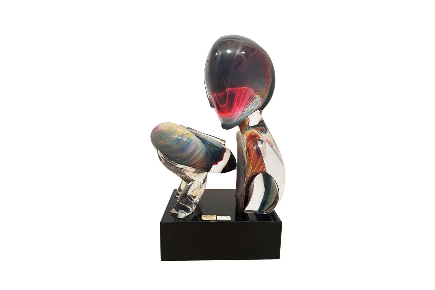 Dino Rosin (Italian, b. 1948) Murano, Italy Large Glass Sculpture 'The Kiss' 50cm