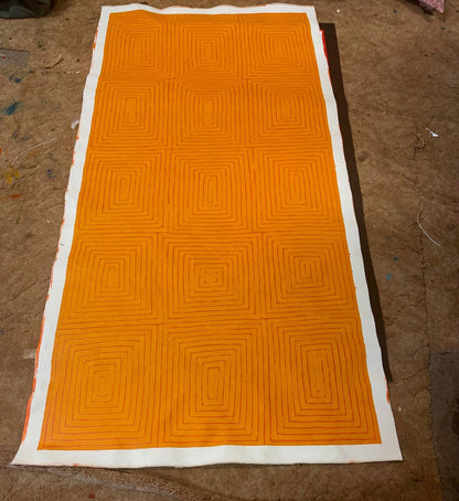 George (Hairbrush) Tjungurrayi (c1943-) Large Original Aboriginal Painting 'Tingari' 175cm x 82cm