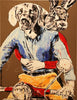 Gillie and Marc - Large Original Enamel Painting on Canvas - 120cm x 89.5cm