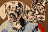 Gillie and Marc - Large Original Enamel Painting on Canvas - 120cm x 89.5cm