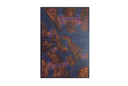 Gracie Morton Pwerle (b.1956) Australian Aboriginal Art Bush Plum Dreaming 90.5cm x 61cm