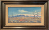 Jack Absalom (1927-2019) Original Oil Painting on Board 'Silverton Hills' 19.5cm x 39.5cm