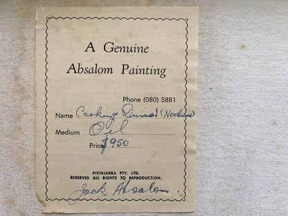 Jack Absalom (1927-2019) Large Original Oil Painting 'Cooking Dinner' 35cm x 52cm