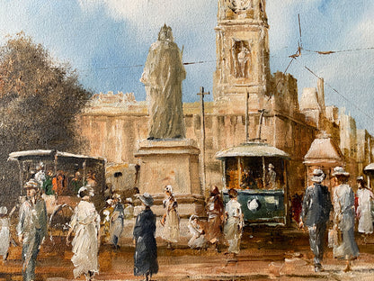 John Guy (1944-2000) Original Oil Painting On Board 'Victoria in Adelaide' 30.5cm x 40.5cm