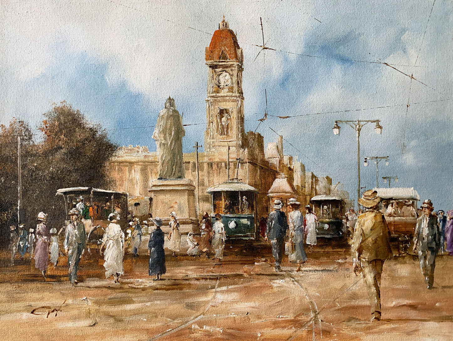 John Guy (1944-2000) Original Oil Painting On Board 'Victoria in Adelaide' 30.5cm x 40.5cm