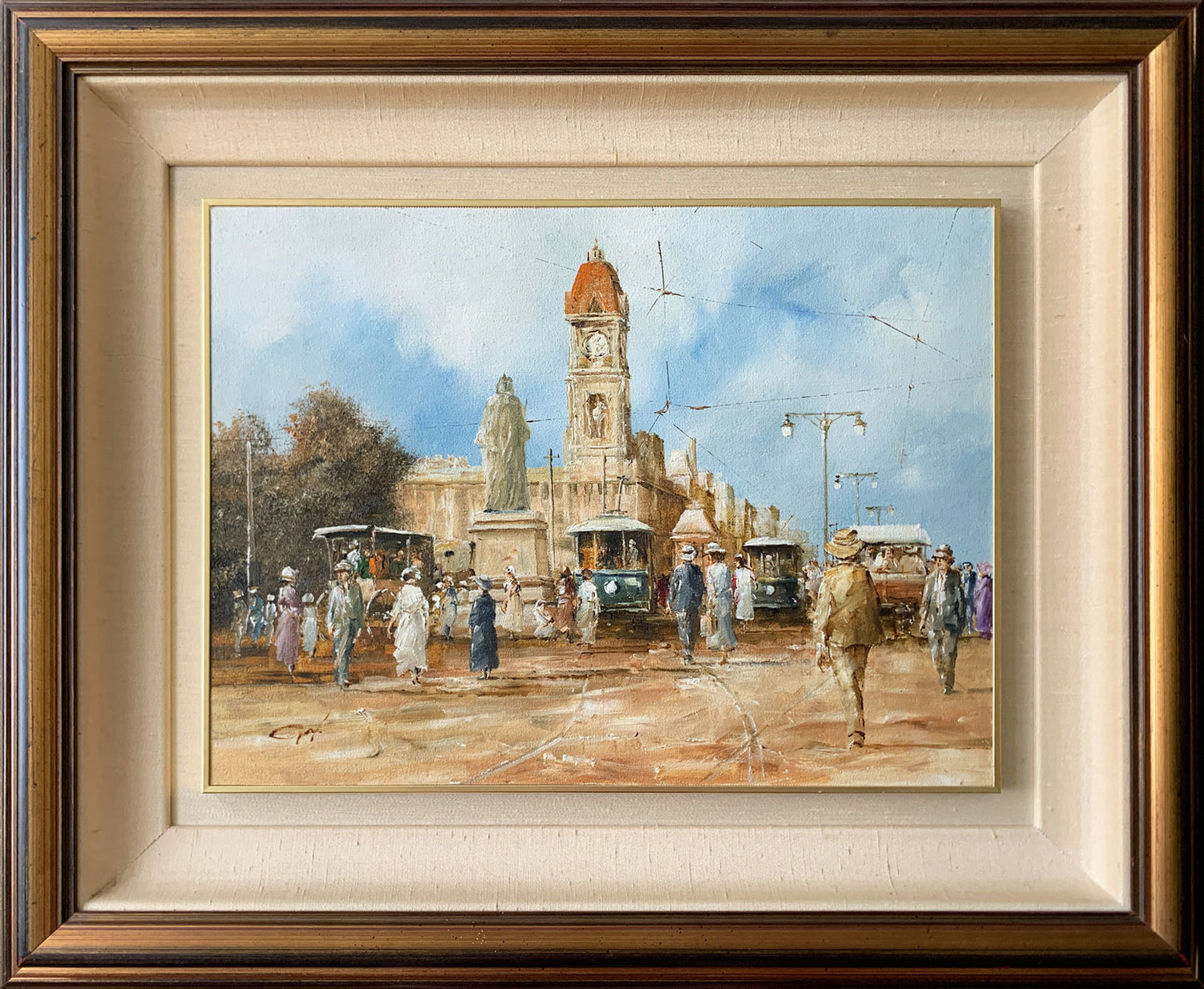 John Guy (1944-2000) Original Oil Painting On Board 'Victoria in Adelaide' 30.5cm x 40.5cm