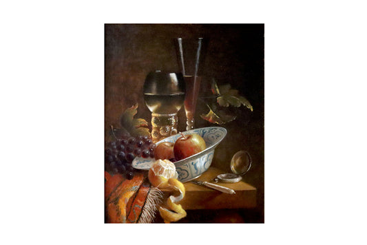 Jos (Jozef) Kivitz (b.1945) Original Oil Painting on Board 'Peeled Lemon, Ming Bowl" 47cm x 37.5cm