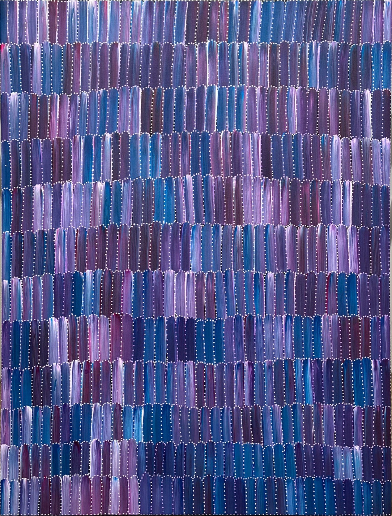 Jeannie Mills Pwerle (1965 - ) Original Aboriginal Painting on Canvas 'Bush Yam' 94.5cm x 71.5cm