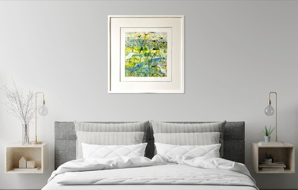 John Olsen, (1928-2023) Limited Edition Giclee Print Titled 'Spoonbill and Frogs' 46cm x 42.7cm