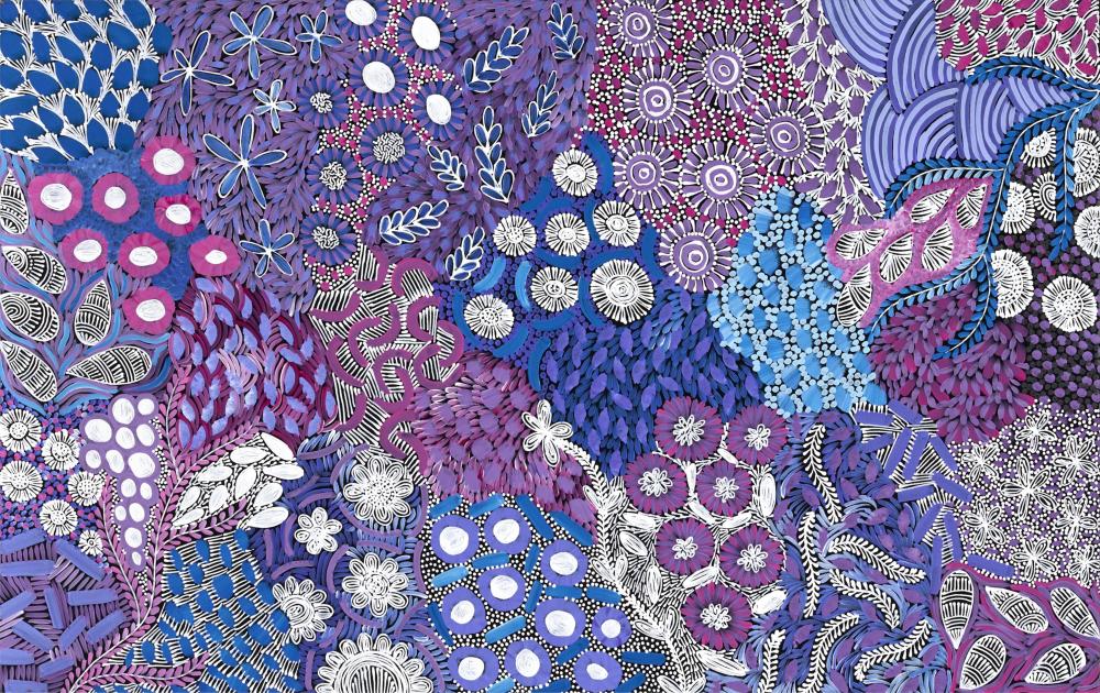 Karen Bird Ngale (b.1984) XLarge Original Aboriginal Painting on Canvas 'My Country' 153cm x 96.5cm