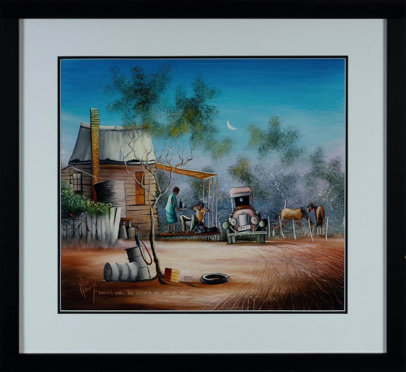 Max Mannix (b.1939). Extra large Original Oil Painting on Board 39cm x 44cm