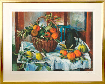 Margaret Olley, (1923-2011) XLarge Limited Edition Giclee Print "Basket Of Oranges, Lemons And Jug" 100cm x 75cm