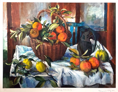 Margaret Olley, (1923-2011) XLarge Limited Edition Giclee Print "Basket Of Oranges, Lemons And Jug" 100cm x 75cm