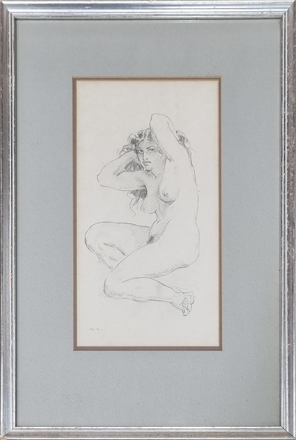 Norman Lindsay (1879-1969) Original Signed Pencil Drawing on Paper 'Angelina' 31.5cm x 16cm