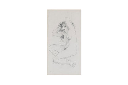 Norman Lindsay (1879-1969) Original Signed Pencil Drawing on Paper 'Angelina' 31.5cm x 16cm