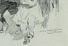 Norman Lindsay (1879-1969) Original Signed Ink Drawing 'Soldiers Three' 26cm x 19cm