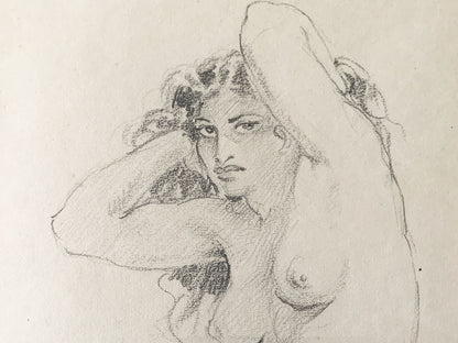 Norman Lindsay (1879-1969) Original Signed Pencil Drawing on Paper 'Angelina' 31.5cm x 16cm
