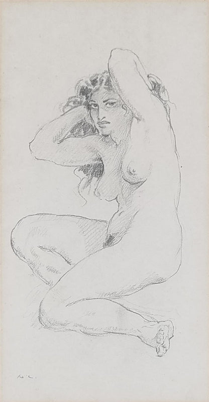 Norman Lindsay (1879-1969) Original Signed Pencil Drawing on Paper 'Angelina' 31.5cm x 16cm