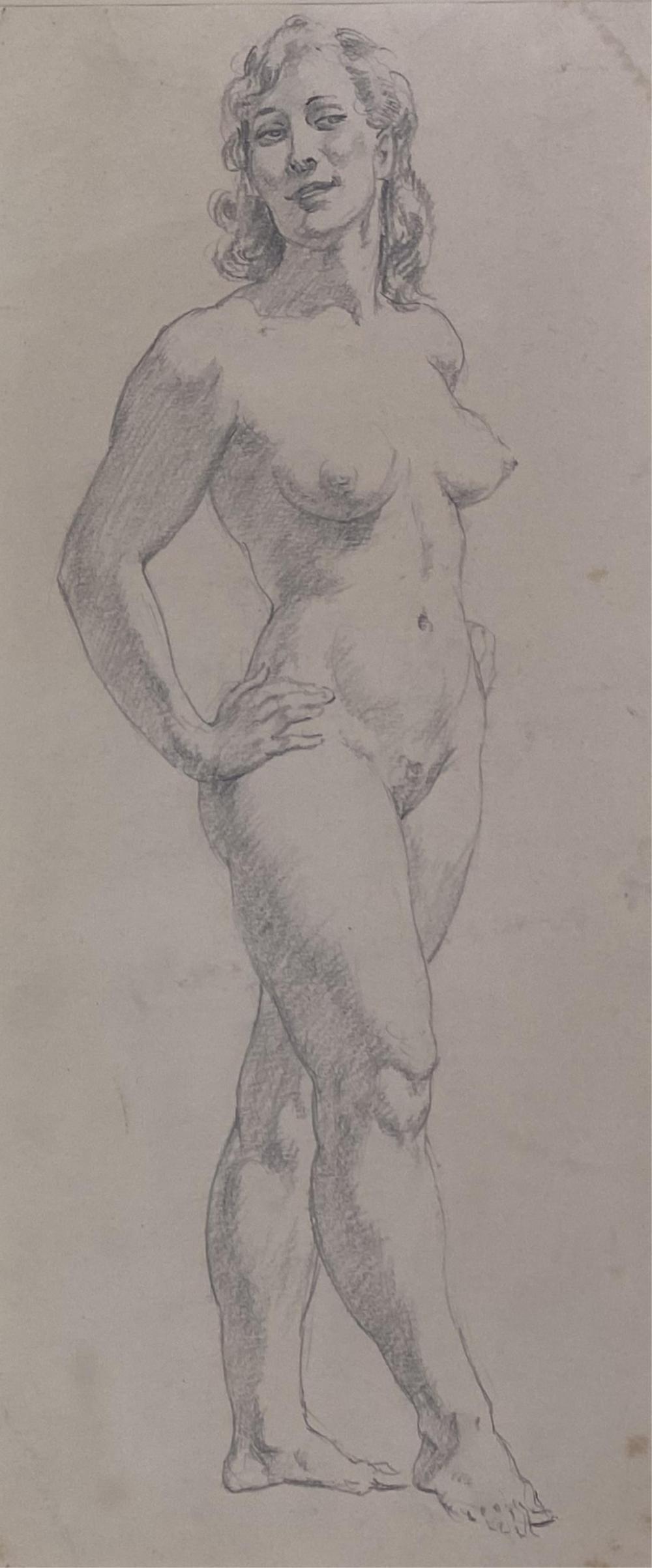 Norman Lindsay (1879-1969) Original Signed Pencil Drawing on Paper - 31cm x 13cm