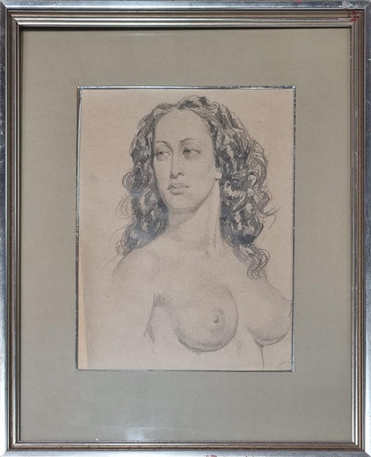 Norman Lindsay (1879-1969) Large Original Signed Pencil Drawing 'Rita Lee' 44cm x 34cm