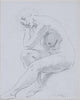 Norman Lindsay (1879-1969) Original Signed Pencil Drawing on Paper 'Repose' 19.5cm x 15cm
