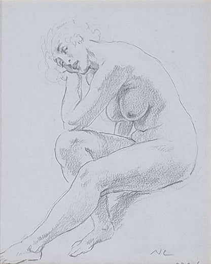 Norman Lindsay (1879-1969) Original Signed Pencil Drawing on Paper 'Repose' 19.5cm x 15cm