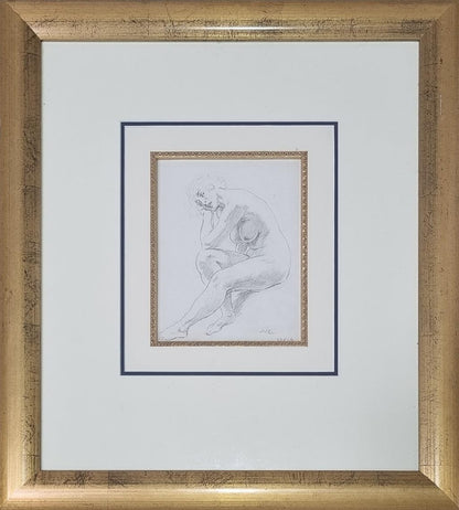Norman Lindsay (1879-1969) Original Signed Pencil Drawing on Paper 'Repose' 19.5cm x 15cm