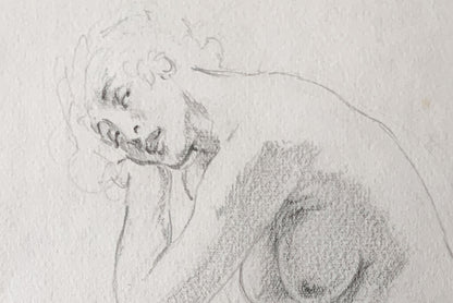 Norman Lindsay (1879-1969) Original Signed Pencil Drawing on Paper 'Repose' 19.5cm x 15cm