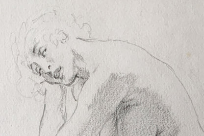 Norman Lindsay (1879-1969) Original Signed Pencil Drawing on Paper 'Repose' 19.5cm x 15cm