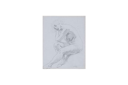 Norman Lindsay (1879-1969) Original Signed Pencil Drawing on Paper 'Repose' 19.5cm x 15cm