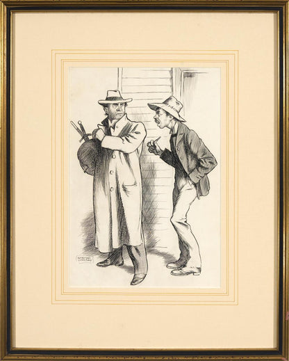 Norman Lindsay (1879-1969) - Original Signed Pen and Ink Drawing 30cm x 20.5cm