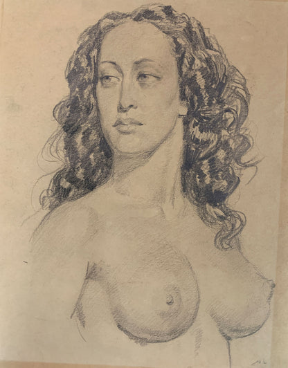 Norman Lindsay (1879-1969) Large Original Signed Pencil Drawing 'Rita Lee' 44cm x 34cm