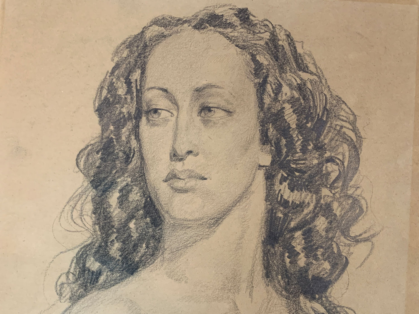 Norman Lindsay (1879-1969) Large Original Signed Pencil Drawing 'Rita Lee' 44cm x 34cm